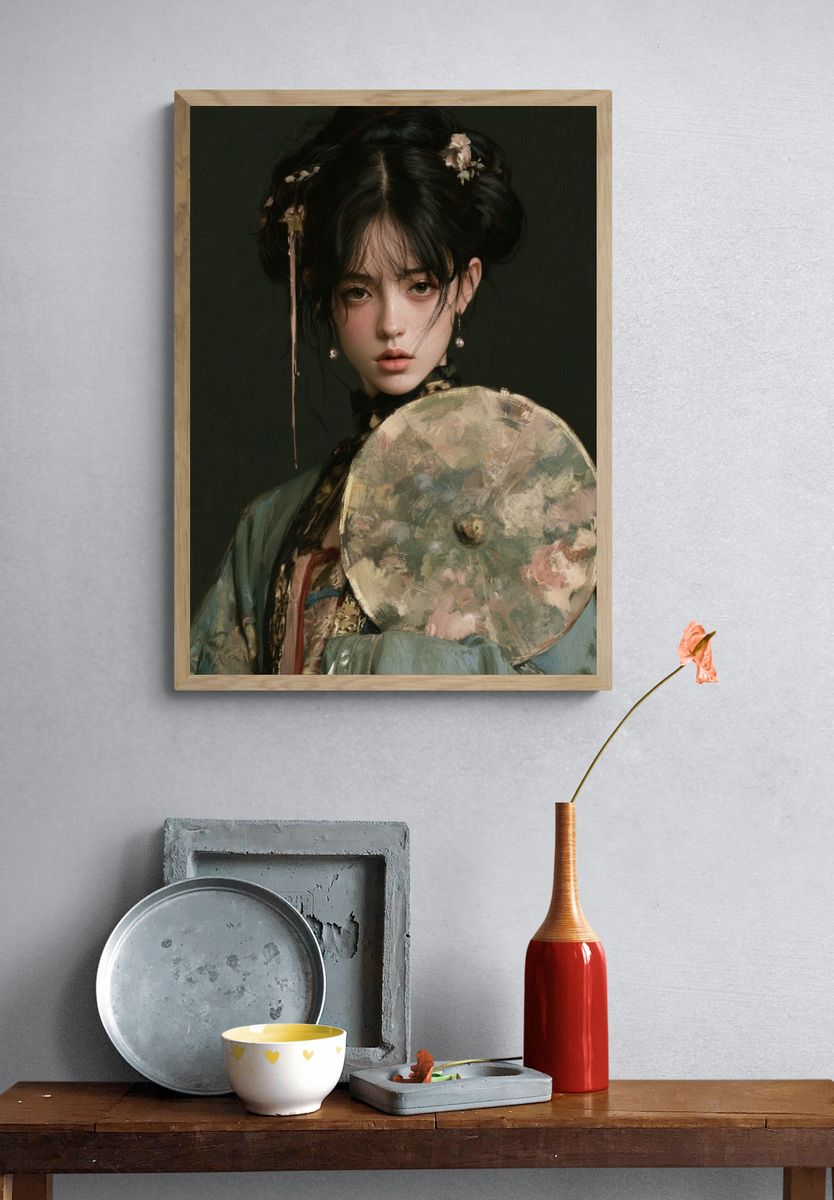 Geisha Portrait Fine-Art Poster. — room view 3