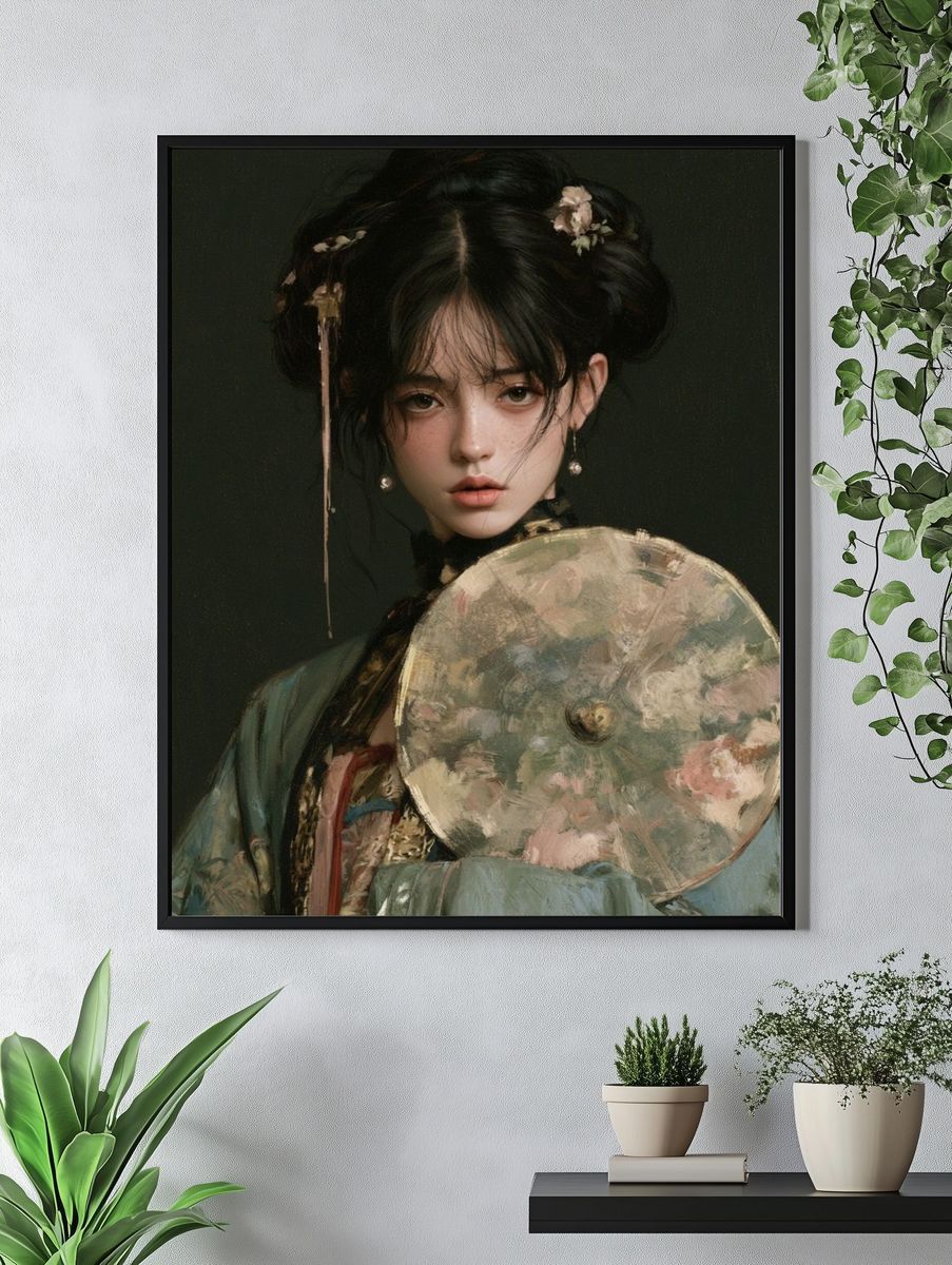 Geisha Portrait Fine-Art Poster. — room view 4