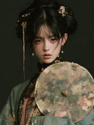 Geisha Portrait Fine-Art Poster. poster
