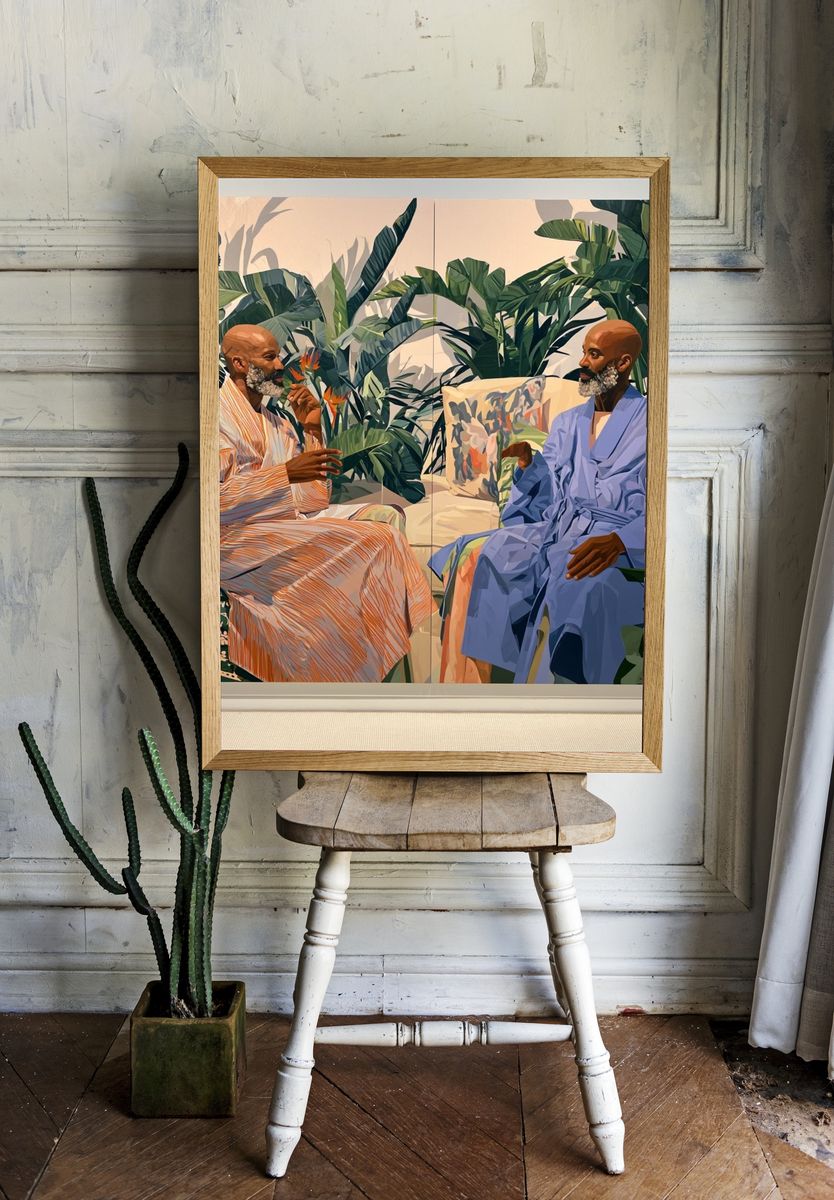 Tropical Conversation Fine-Art Poster. — room view 1