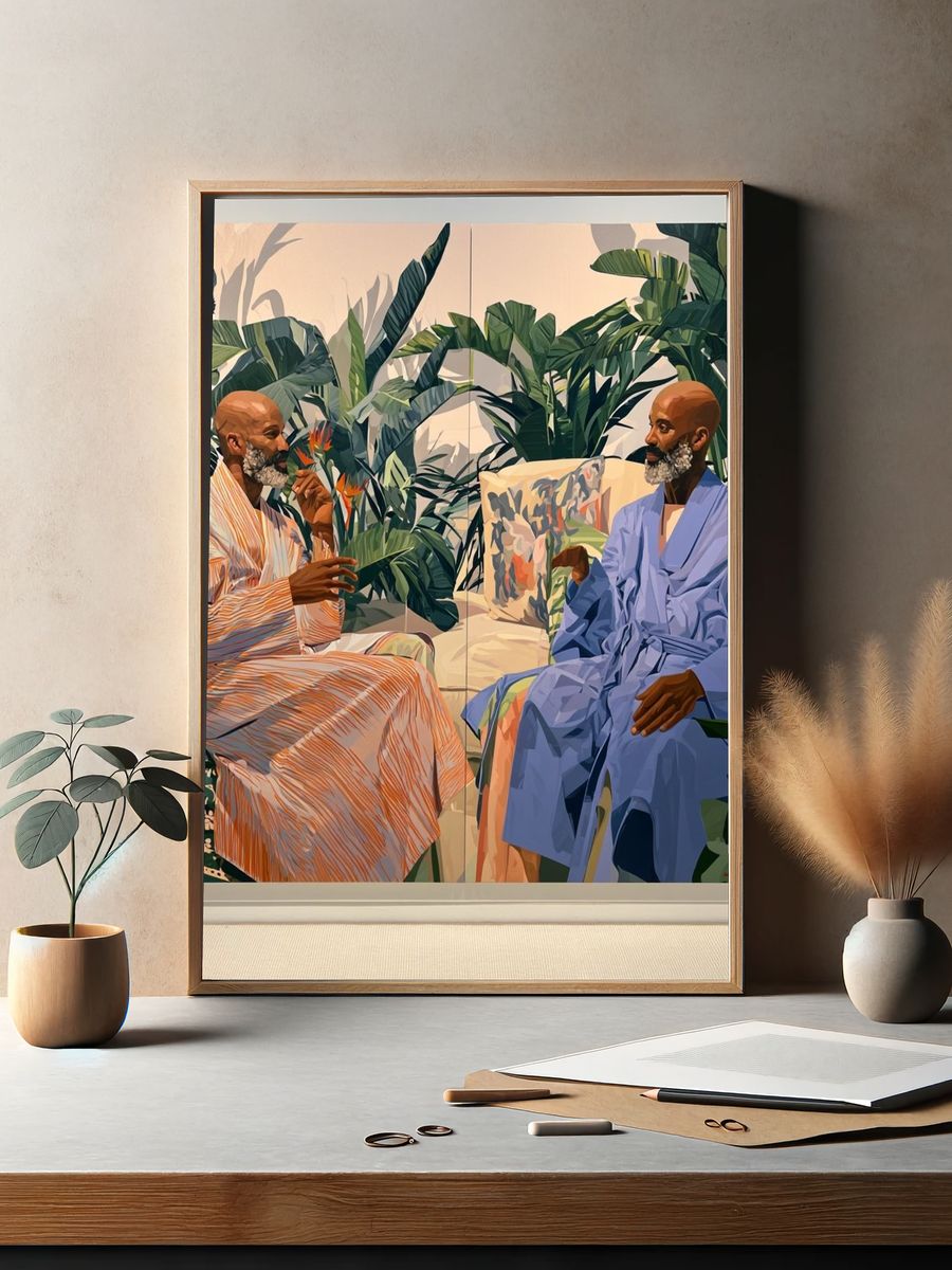 Tropical Conversation Fine-Art Poster. — room view 2