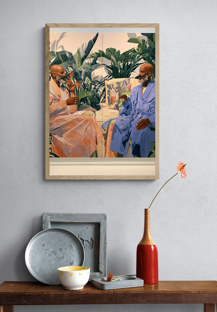Tropical Conversation Fine-Art Poster. — room view 3