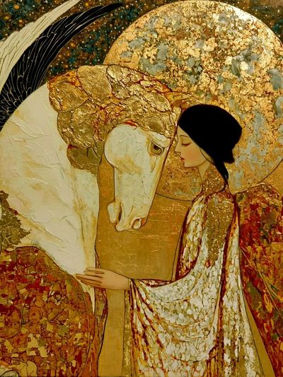 Angel and Horse Fine-Art Poster. poster