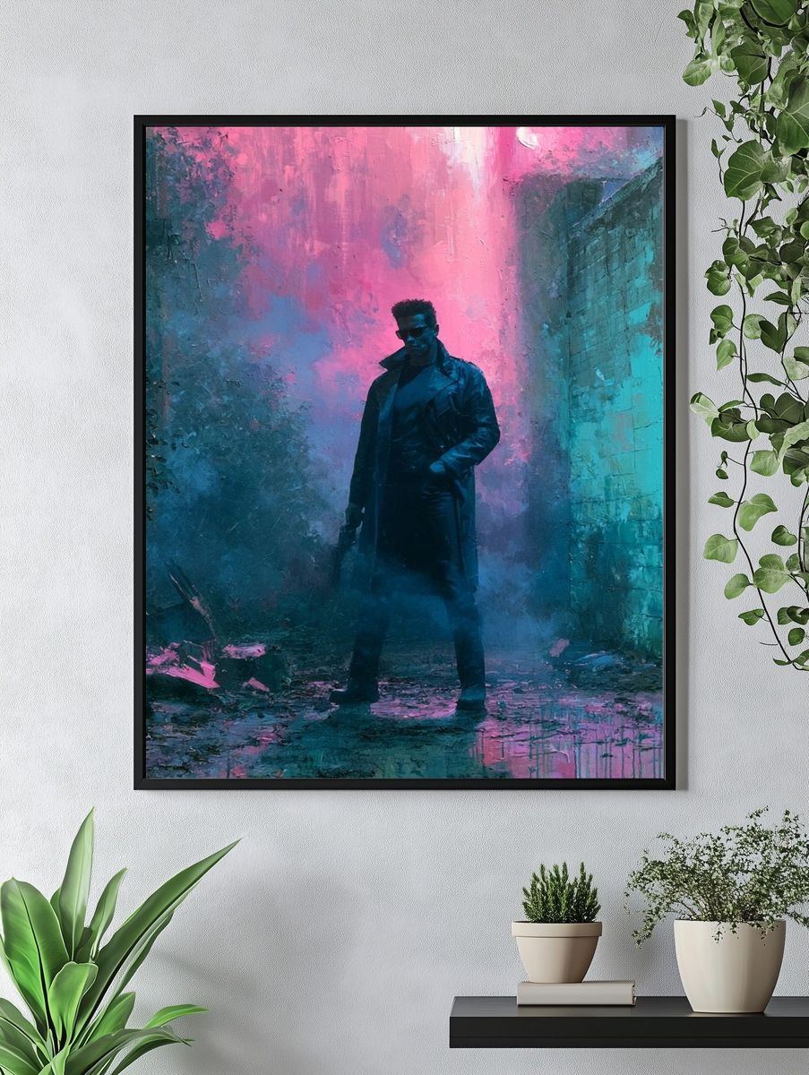 Neon Noir Figure Fine-Art Poster. — room view 4