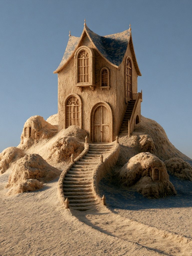 Desert House Surrealism Print. poster detail