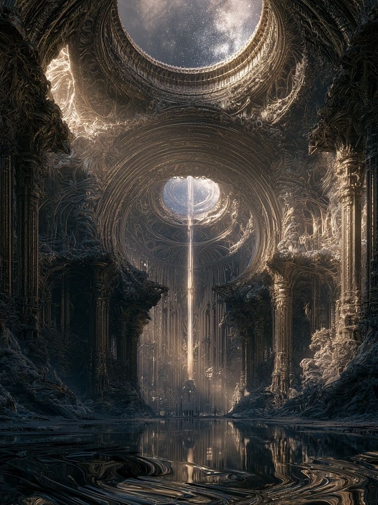 Celestial Ruins Digital Art Print. poster — fine-art art