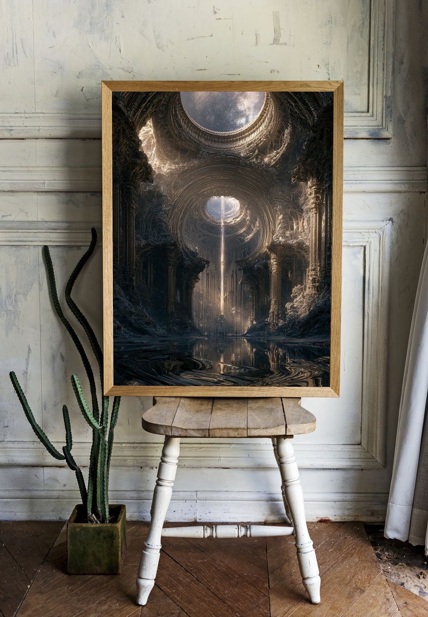 Celestial Ruins Digital Art Print. — room view 1