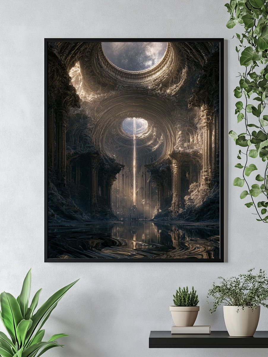 Celestial Ruins Digital Art Print. — room view 4