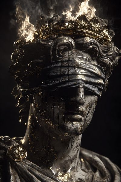 Blindfolded Marble Goddess Poster. poster print
