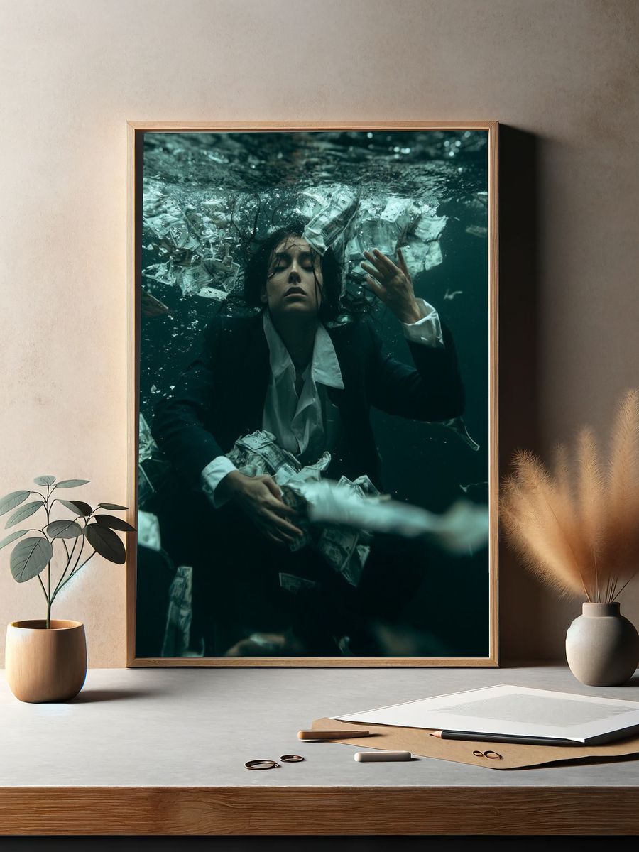 Underwater Surreal Portrait Print. — room view 2