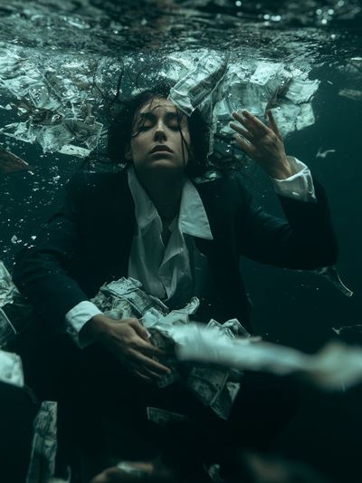 Underwater Surreal Portrait Print. poster
