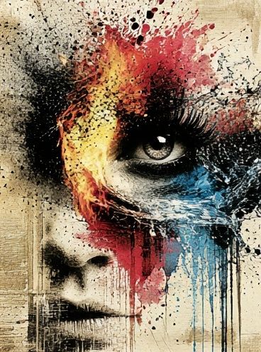Abstract Face Expressionism Poster. poster detail