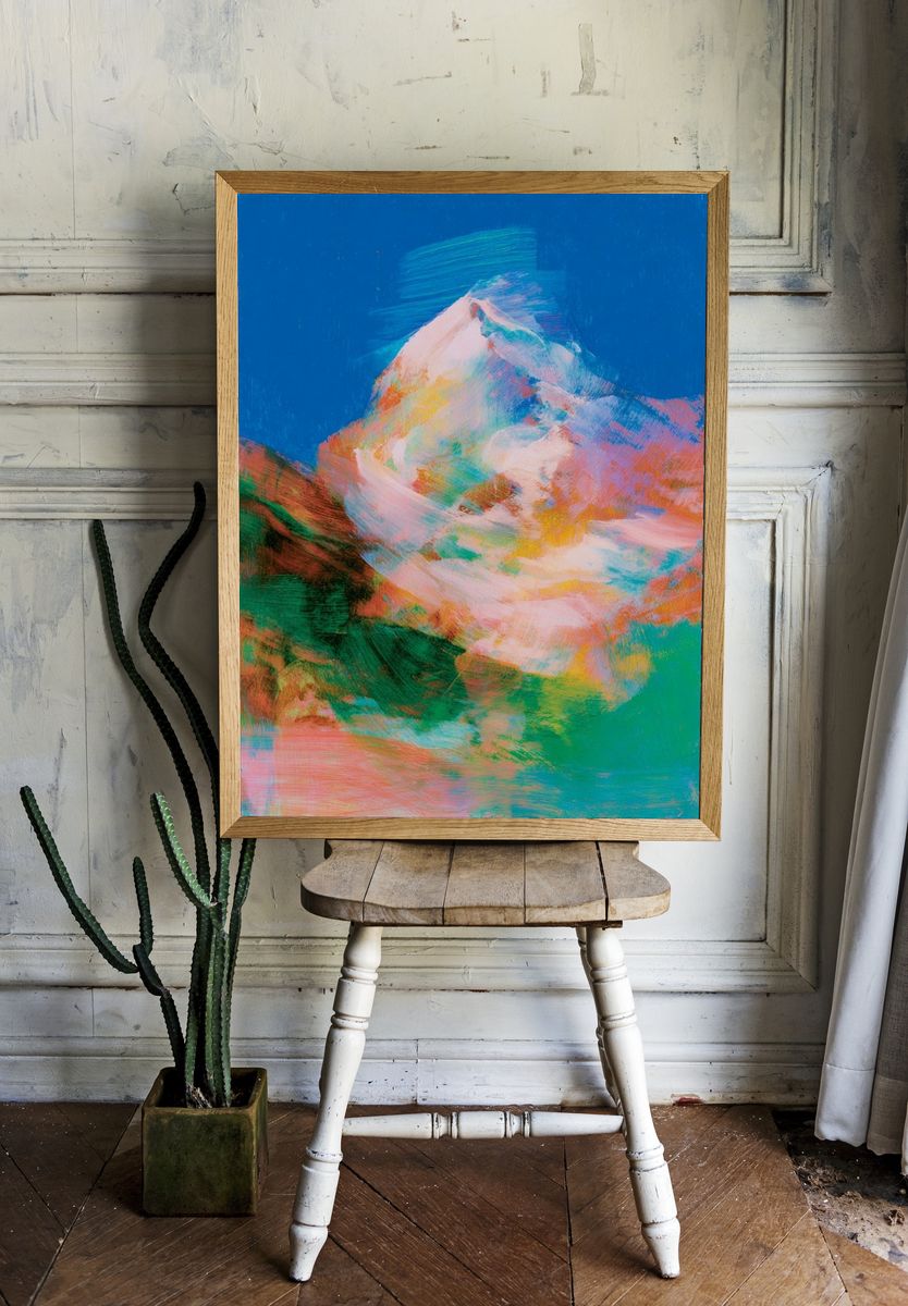 Colorful Mountain Abstract Poster. — room view 1