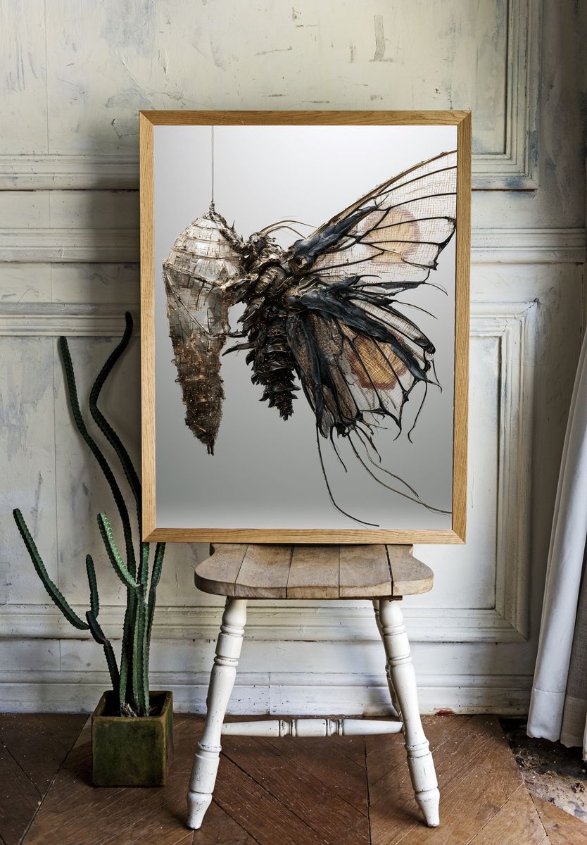 Mechanical Moth Abstract Print. — room view 1