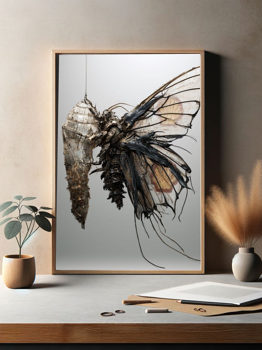 Mechanical Moth Abstract Print. — room view 2