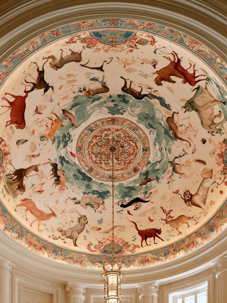 Baroque Ceiling Animals Fine-Art Poster. poster detail
