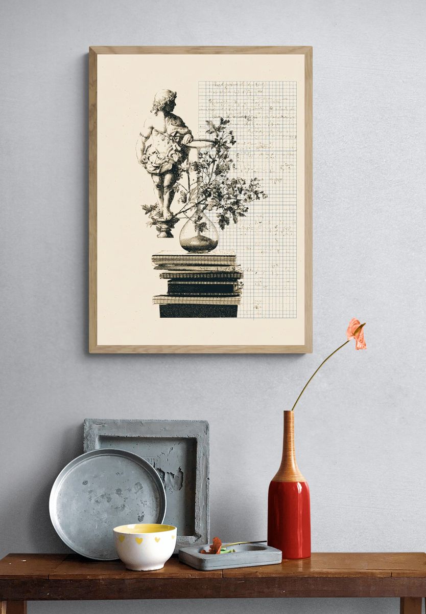 Classical Still Life Collage Print. — room view 3