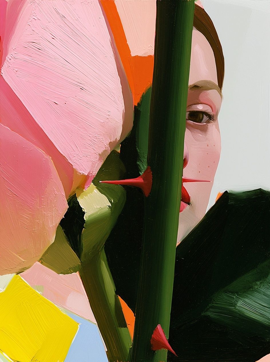 Abstract Face in Bloom Poster. poster — fine-art art