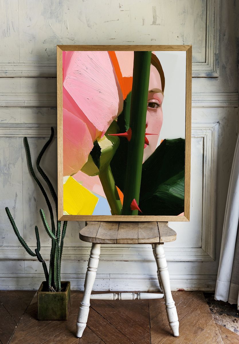 Abstract Face in Bloom Poster. — room view 1