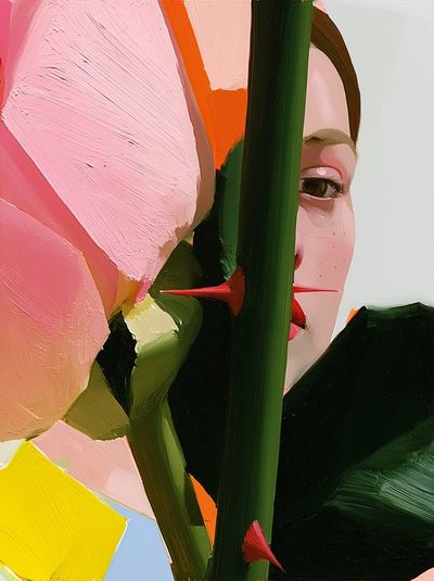Abstract Face in Bloom Poster.
