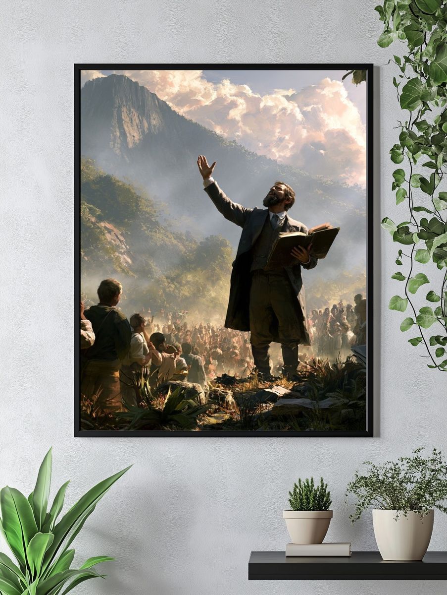 Mountain Sermon Scene Illustration Poster. — room view 4