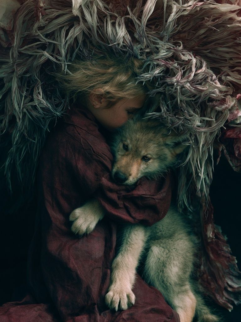 Girl and Wolf Fine-Art Poster. poster — fine-art art