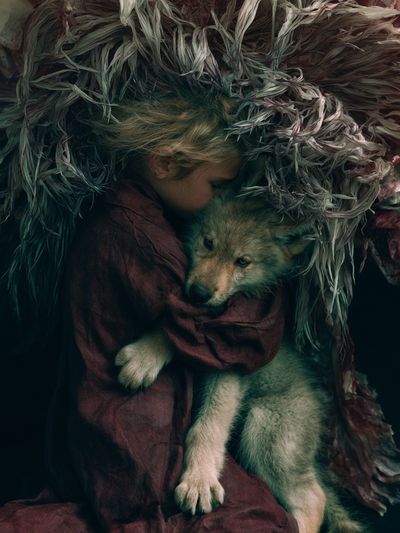 Girl and Wolf Fine-Art Poster. poster