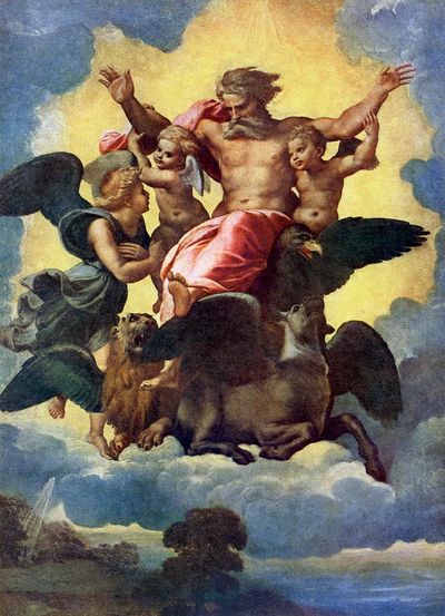 Raphael 's Ezekiel's Vision (1518). poster