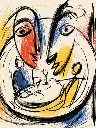 Abstract Face Sketch Poster. poster print