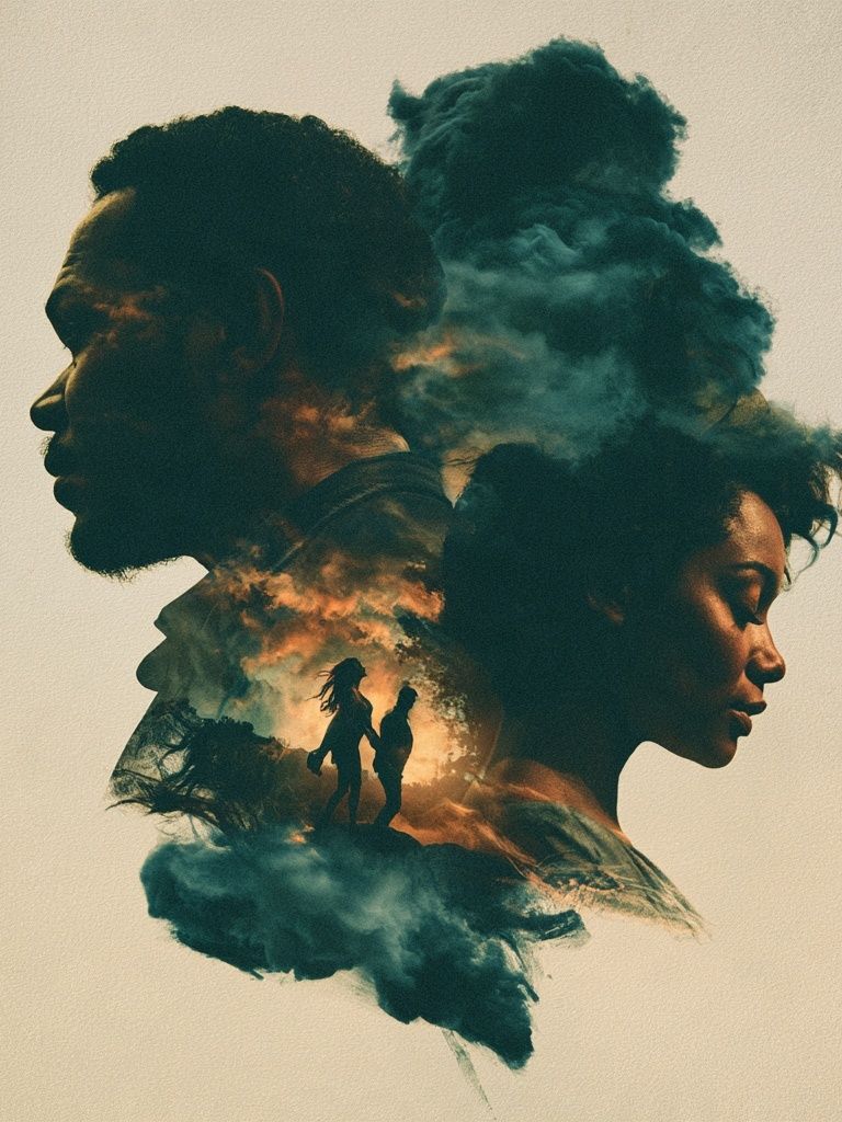 Double Exposure Portrait Print. poster detail