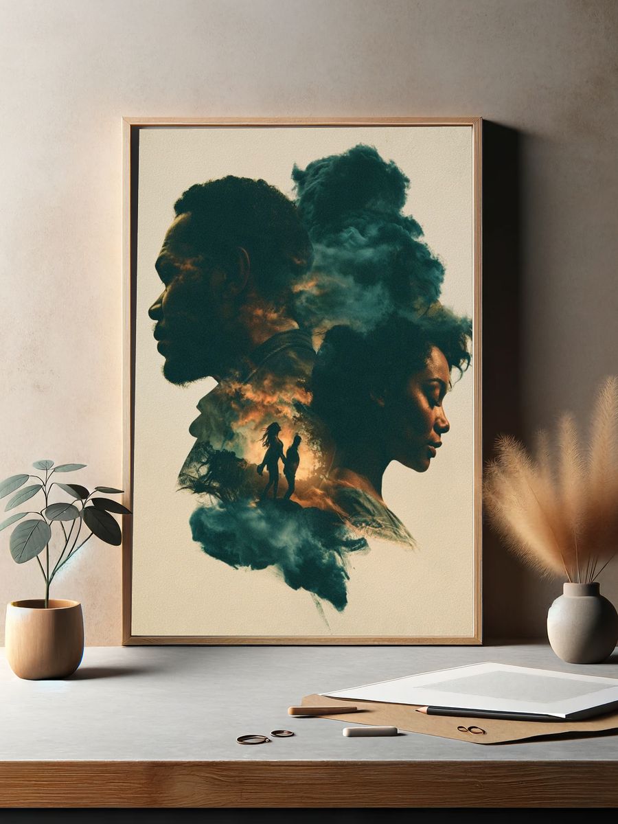 Double Exposure Portrait Print. — room view 2