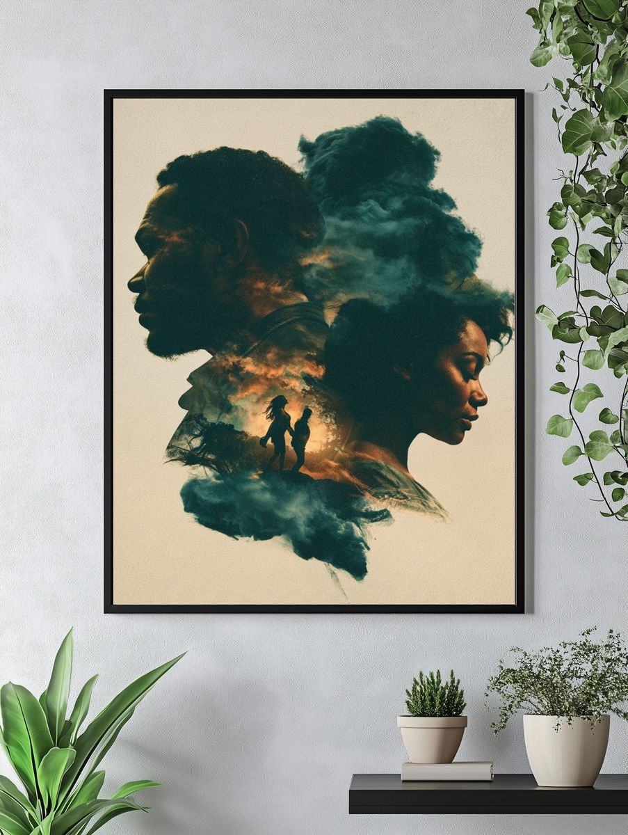Double Exposure Portrait Print. — room view 4