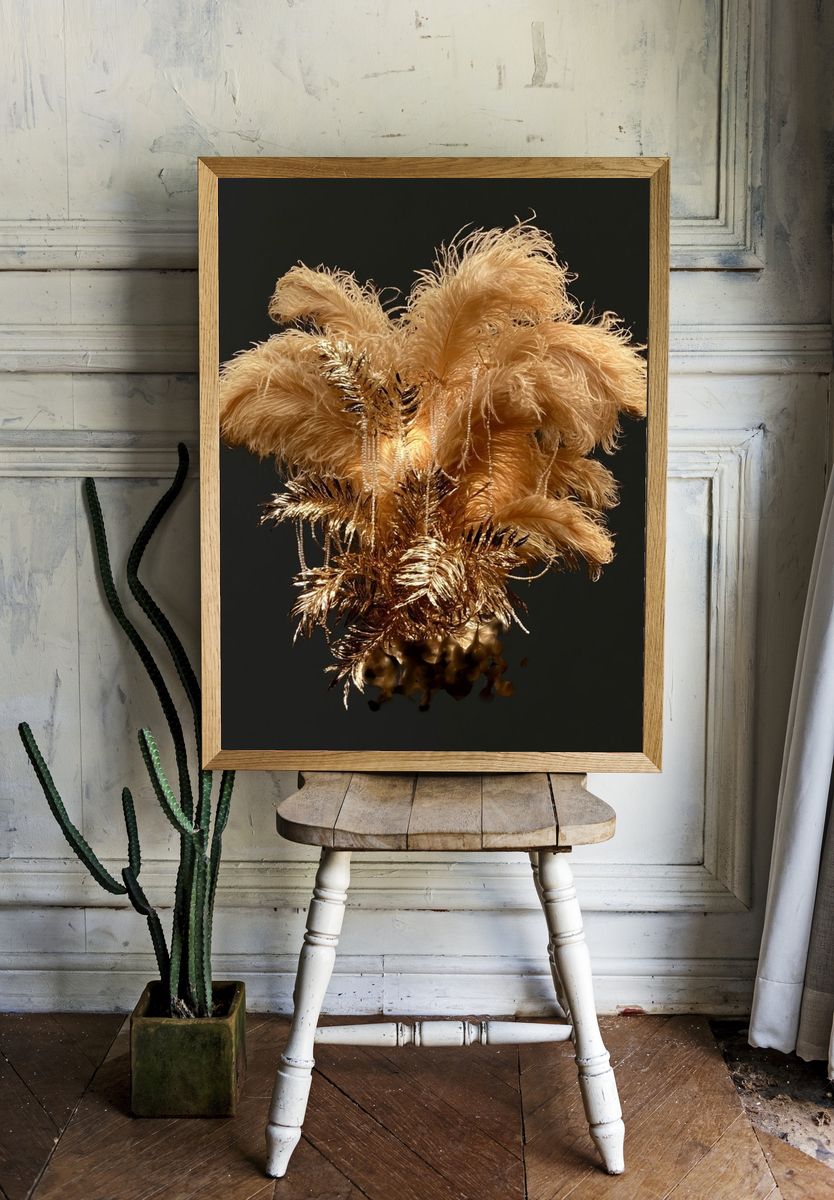 Golden Feather Bouquet Poster. — room view 1