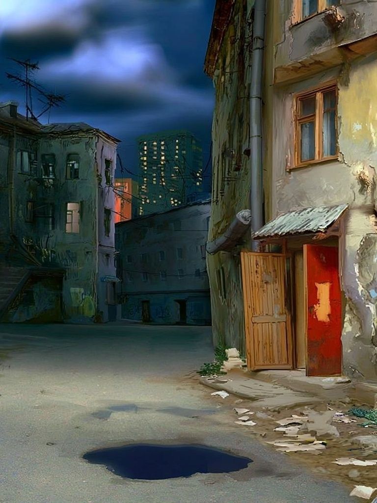 Urban Alley Nightscape Poster. poster — fine-art art