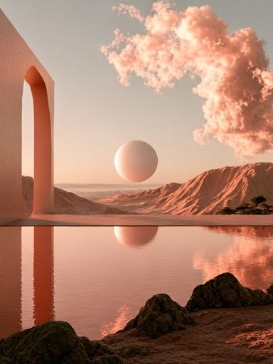 Surreal Desert Horizon Print. poster — fine-art art
