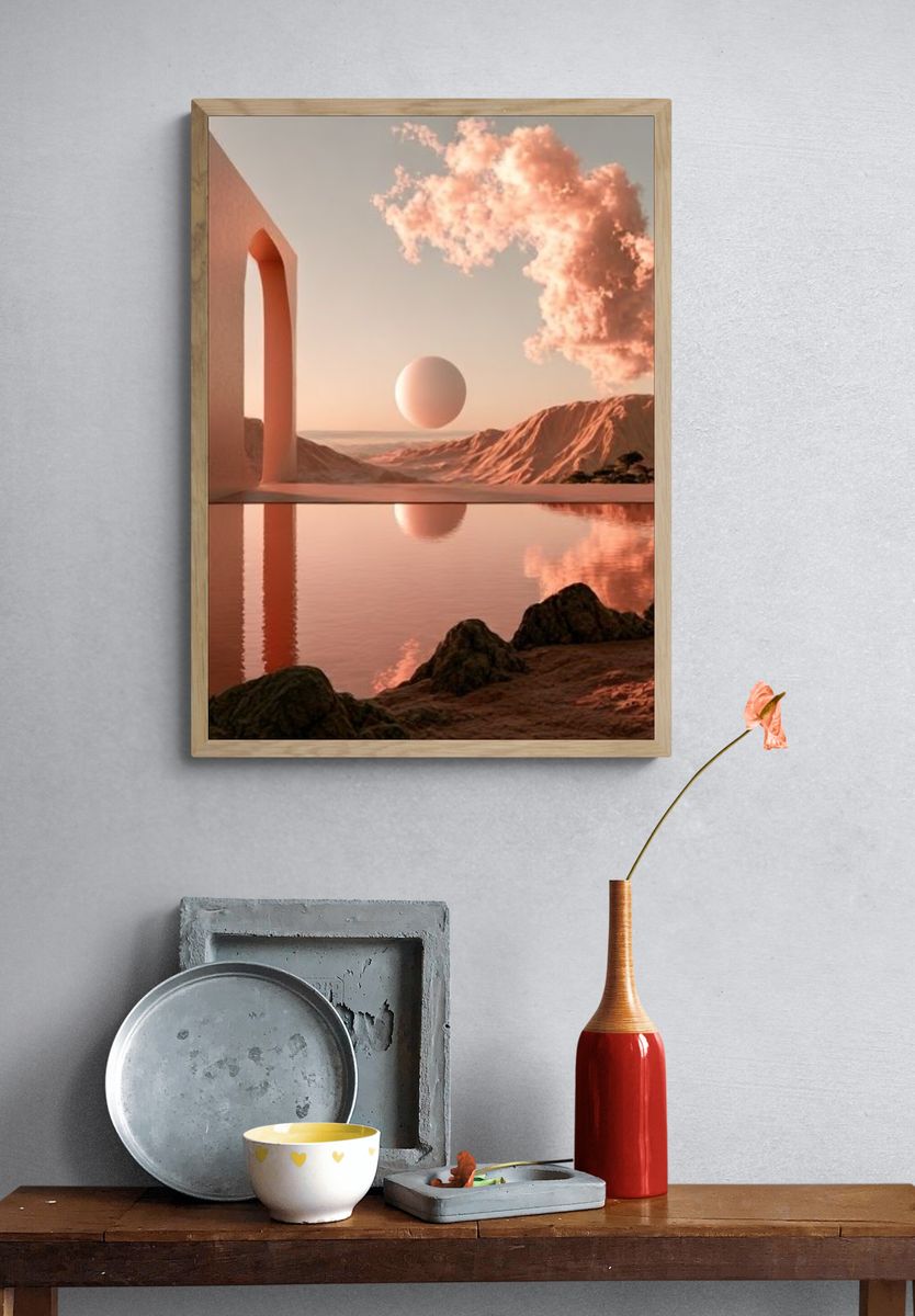 Surreal Desert Horizon Print. — room view 3
