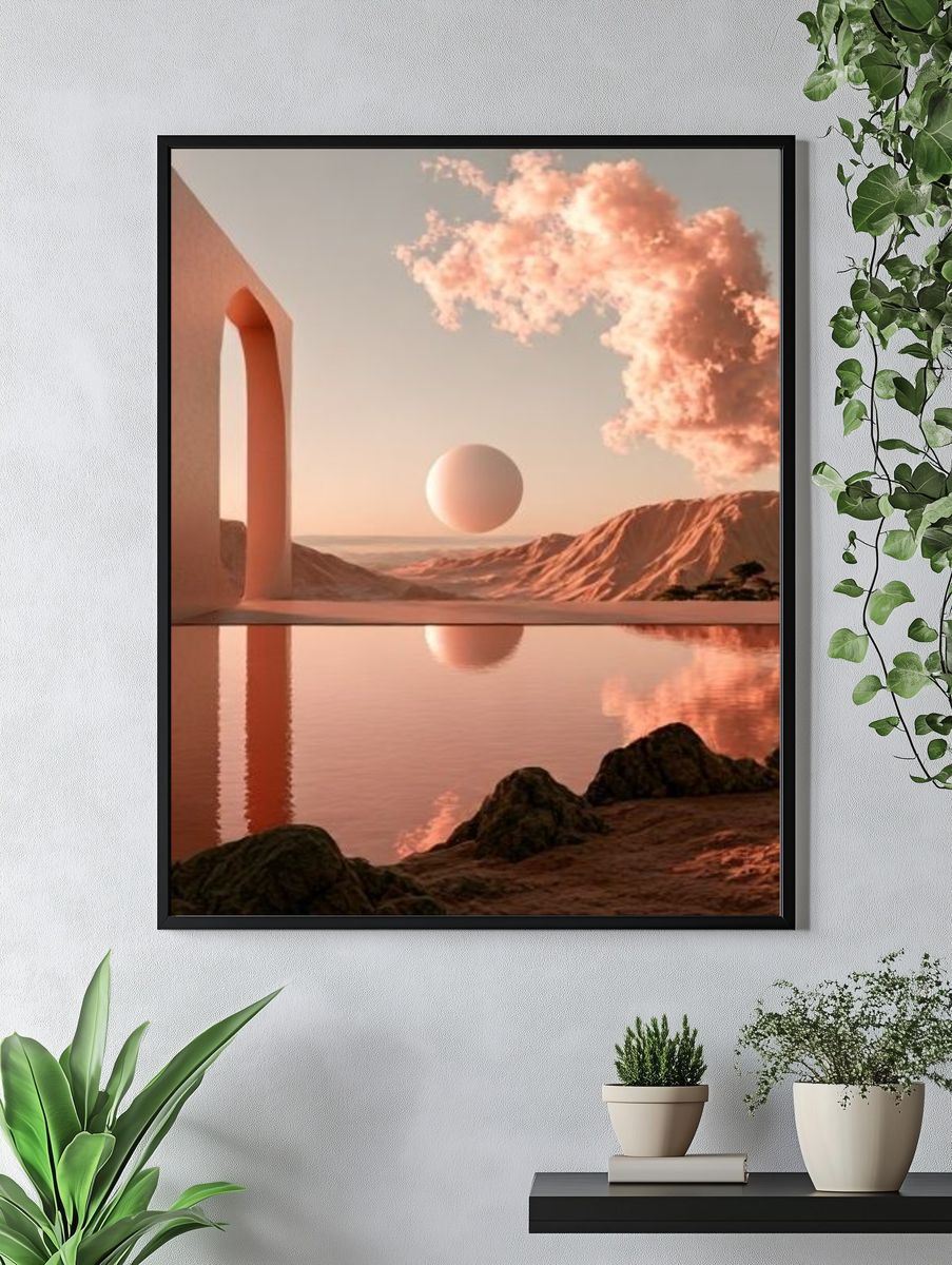 Surreal Desert Horizon Print. — room view 4