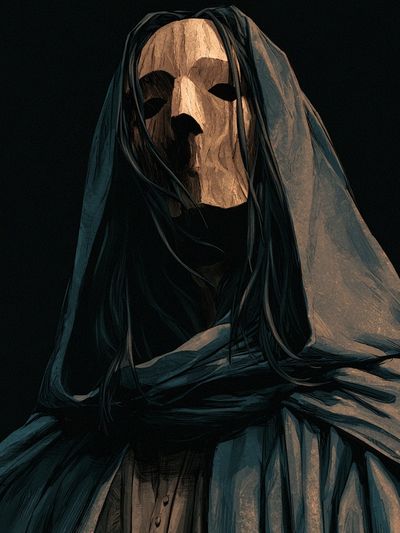 Hooded Mask Portrait Print.