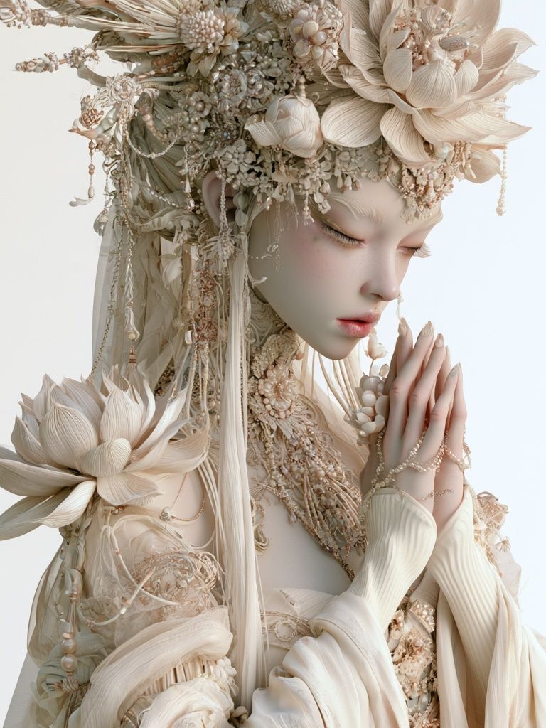 Dreamy Floral Portrait Print. poster detail