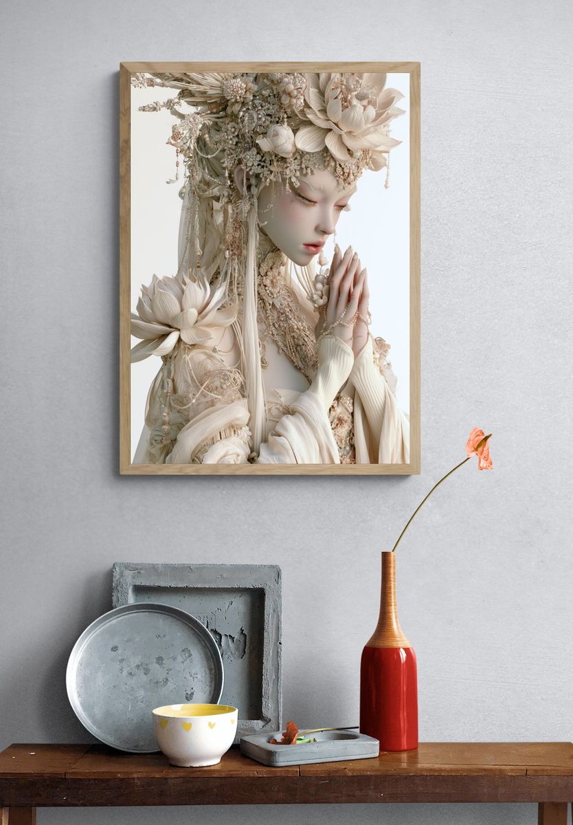 Dreamy Floral Portrait Print. — room view 3