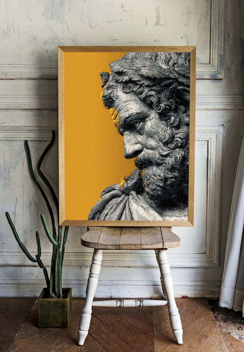 Classical Marble Bust Print. — room view 1