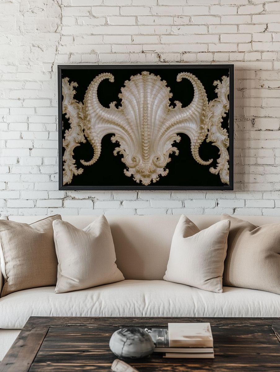Baroque Shell Ornament Print. — room view 1