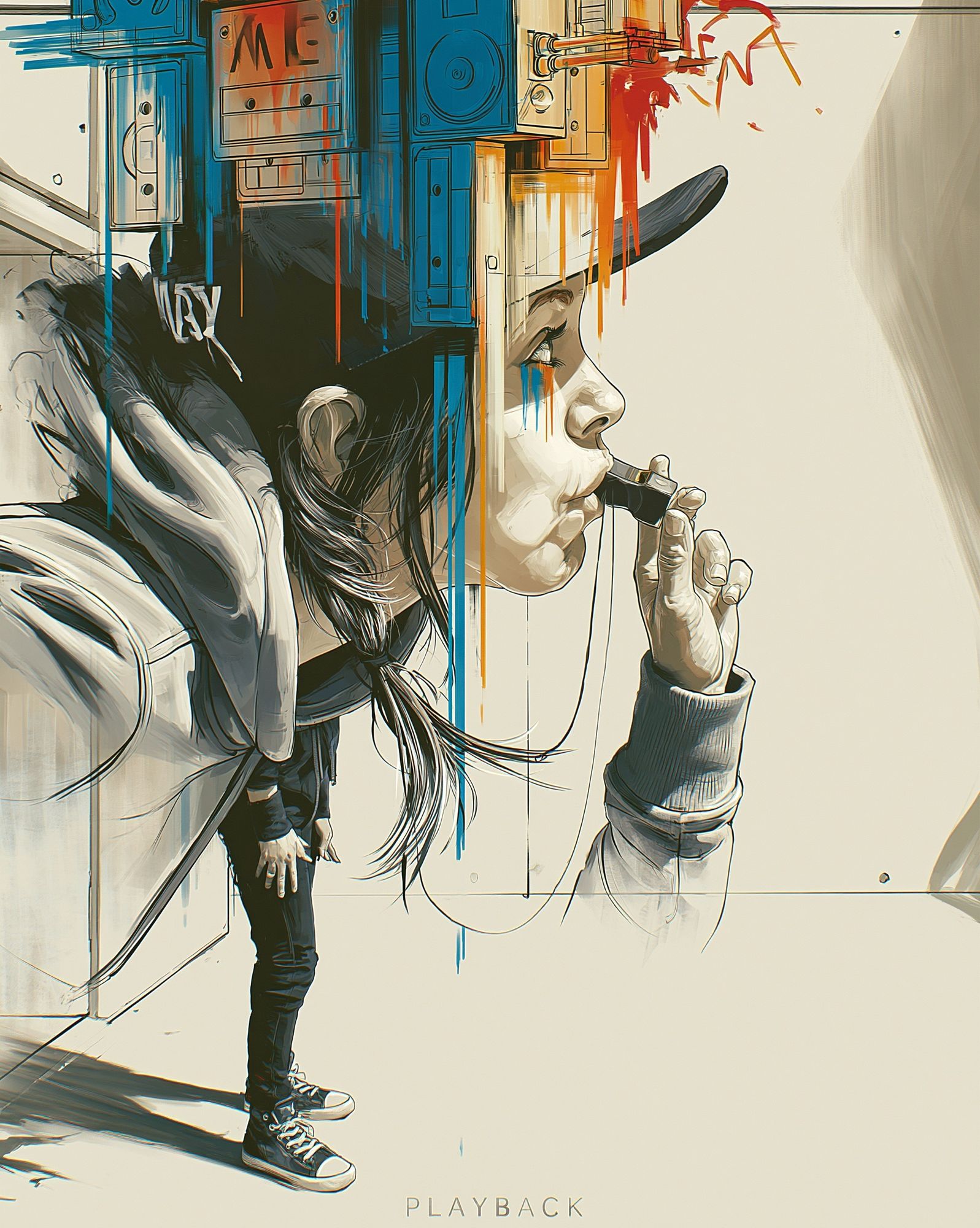 Playback Street-Art Poster. poster — fine-art art