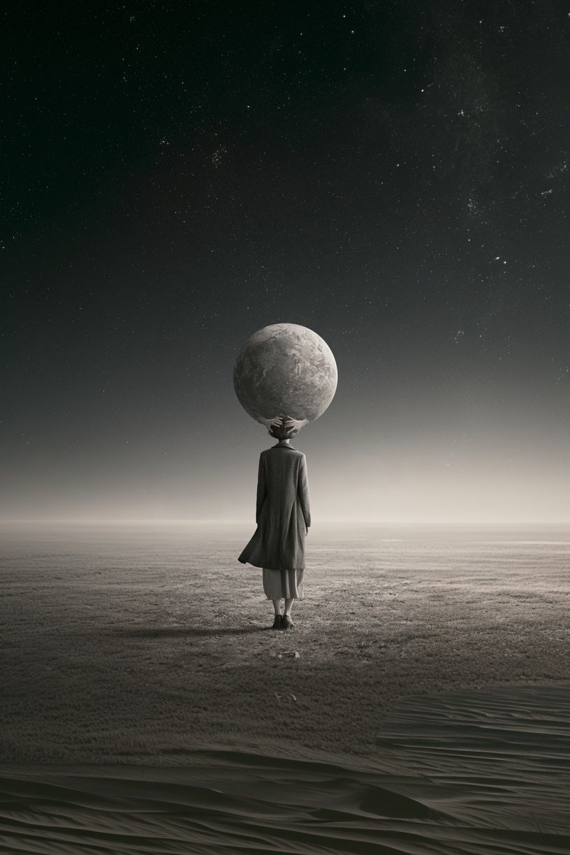 Moonlit Surreal Figure Poster. poster detail
