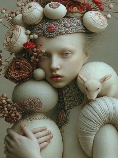 Surreal Floral Portrait Print. poster detail