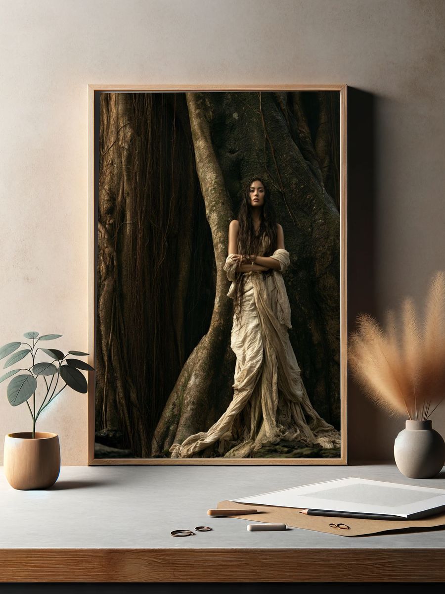 Forest Goddess Portrait Print. — room view 2