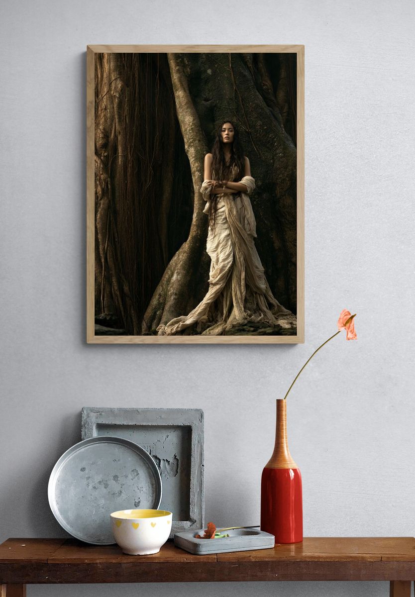 Forest Goddess Portrait Print. — room view 3
