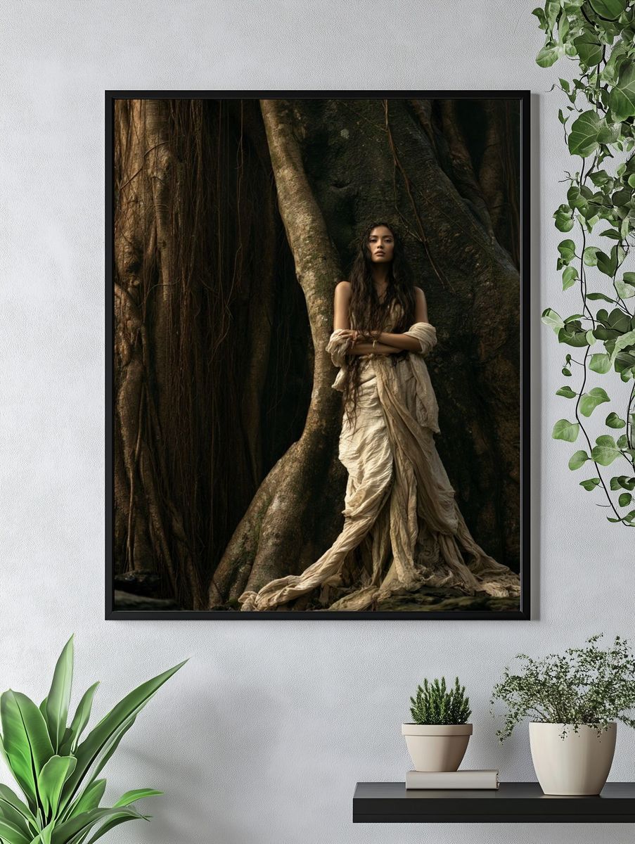 Forest Goddess Portrait Print. — room view 4