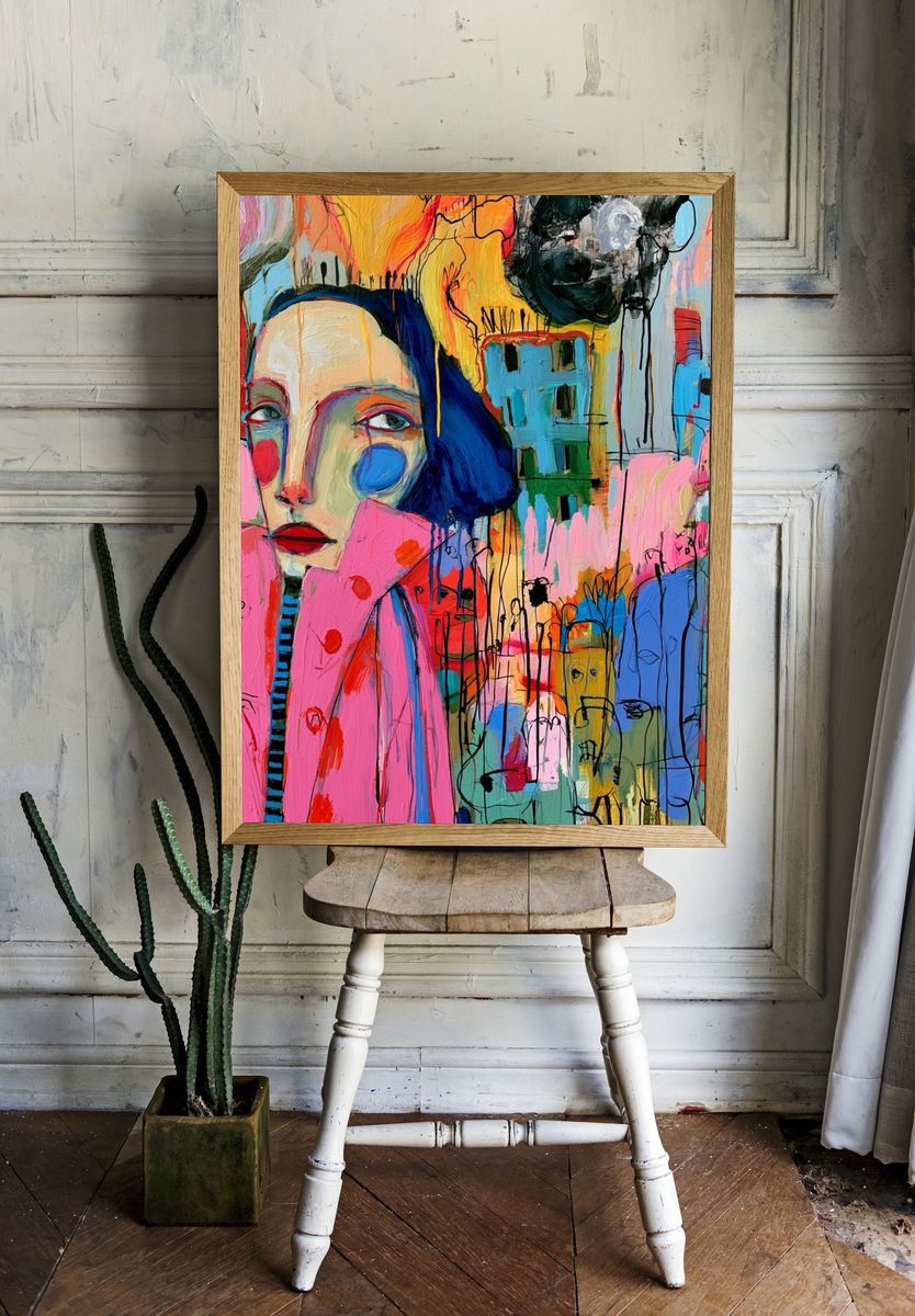 Surreal City Portrait Poster. — room view 1