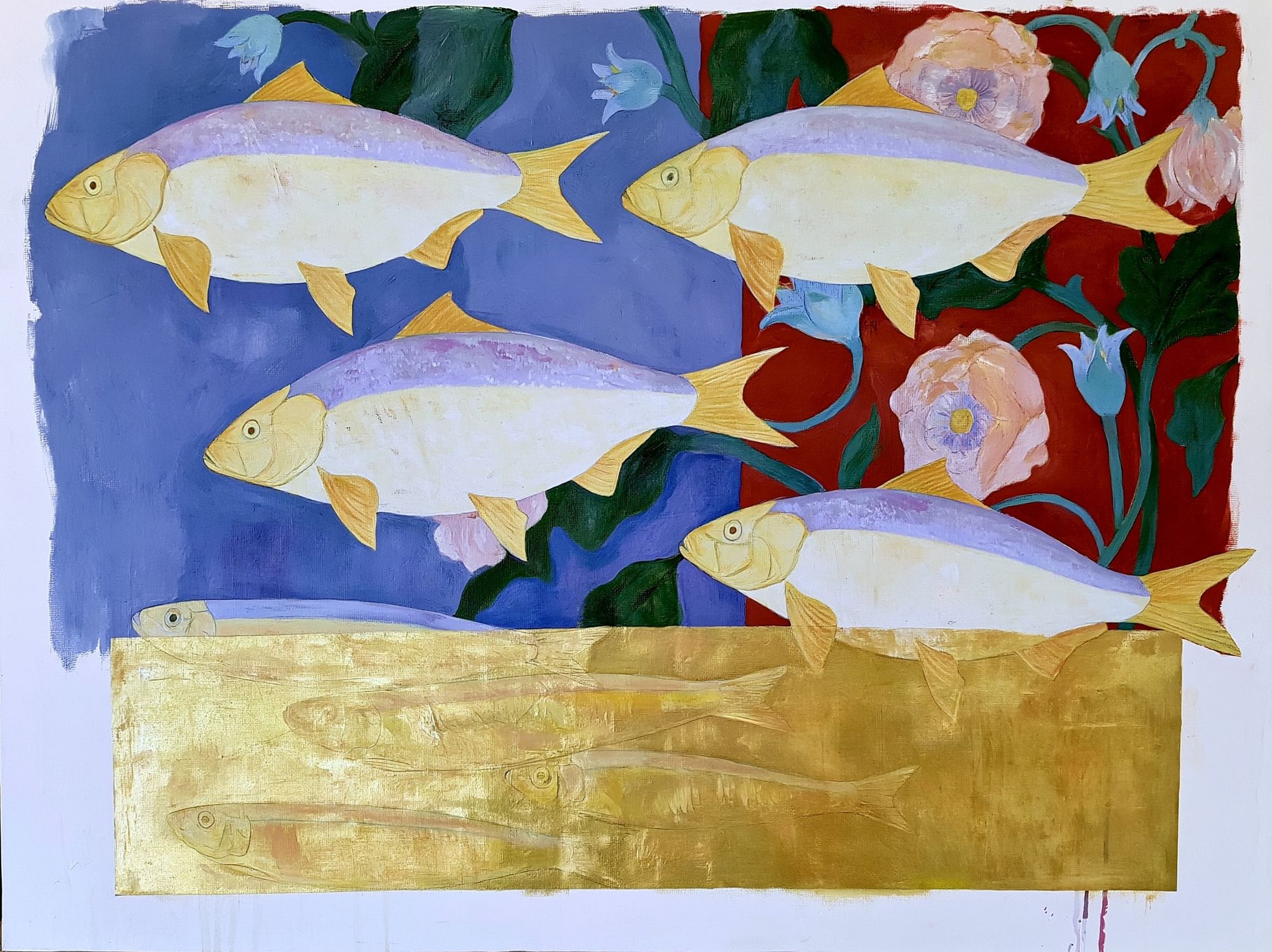 Fish and Flowers Contemporary Print. poster detail